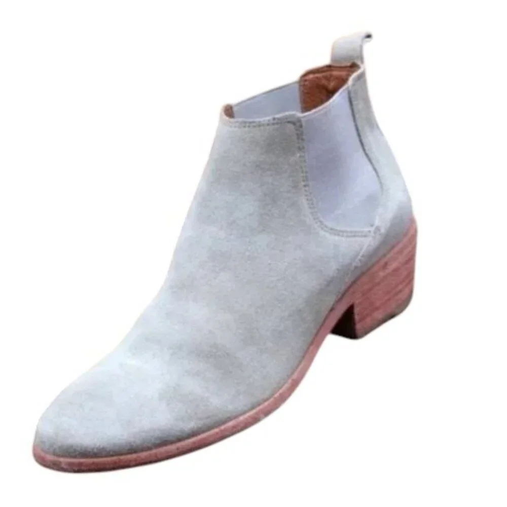 Frye Carson Chelsea Light Gray Suede Pull On Ankle Boot Size 7